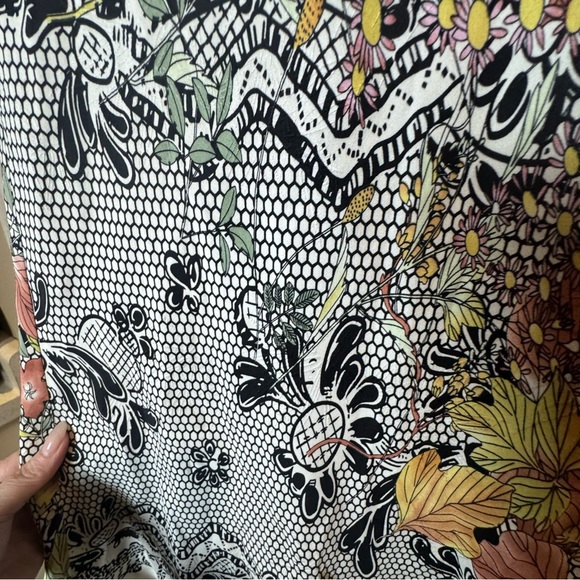 Citron Santa Monica 100% Silk Skirt with texture Floral Design boho contemporary - Picture 3 of 5